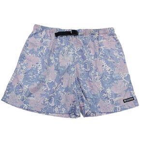 Columbia Board Shorts Womens XL Purple Floral Lightweight Beach Travel Outdoor